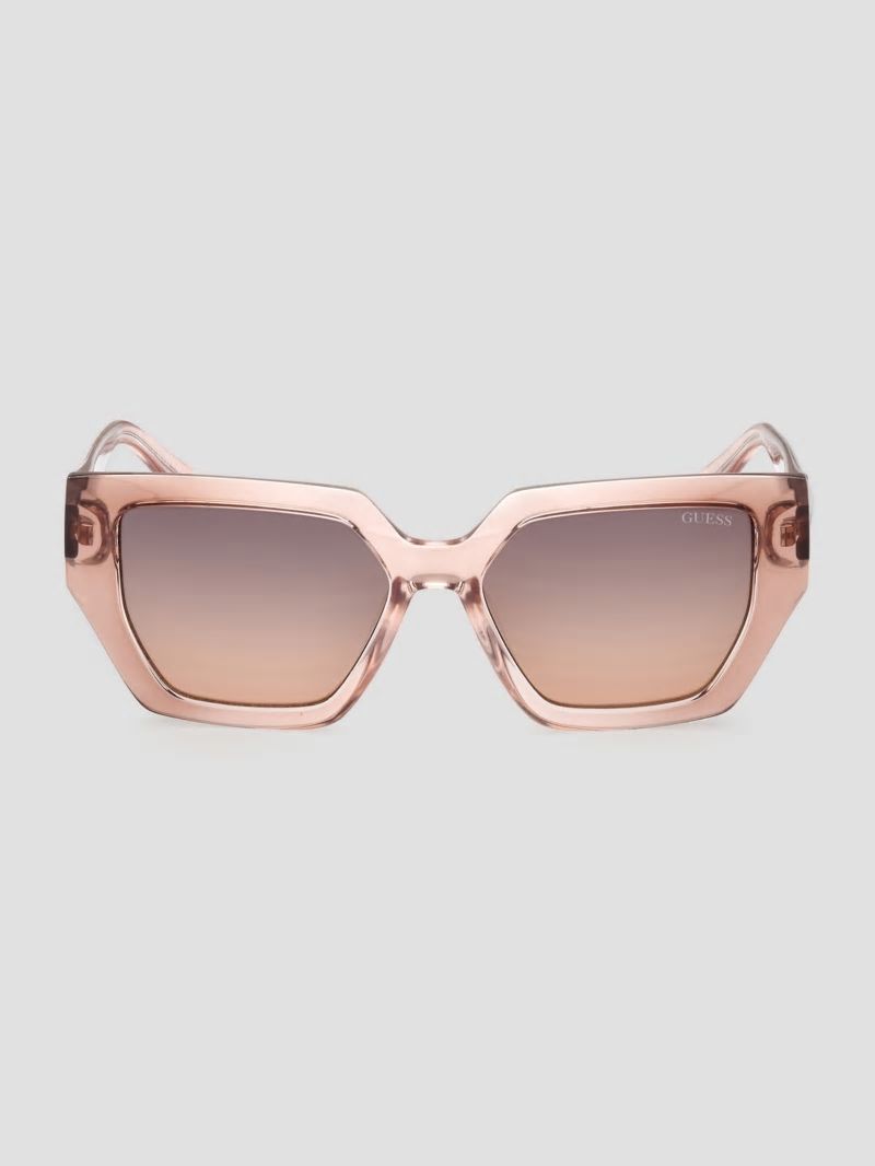 Guess Emilia Geometric Plastic Sunglasses - Brown