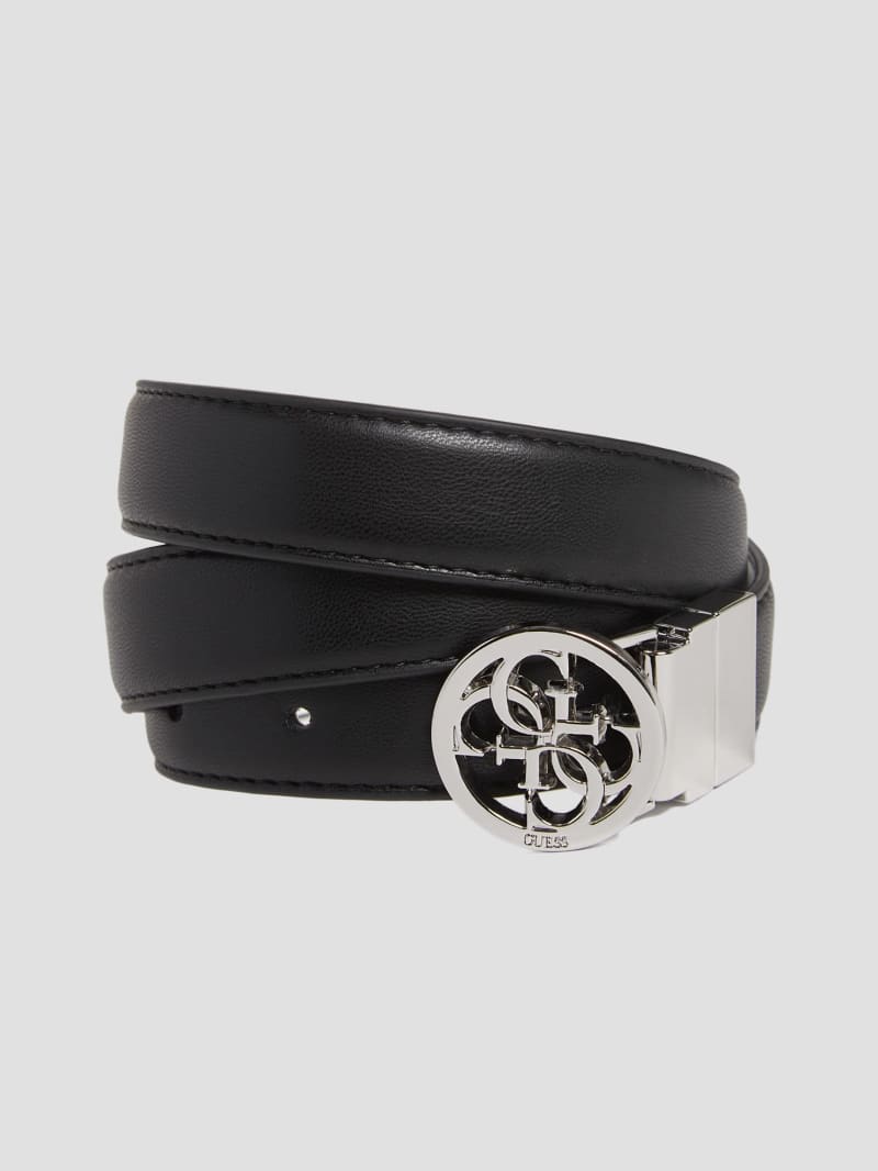 Guess Kristi Reversible Quattro G Skinny Belt - Black