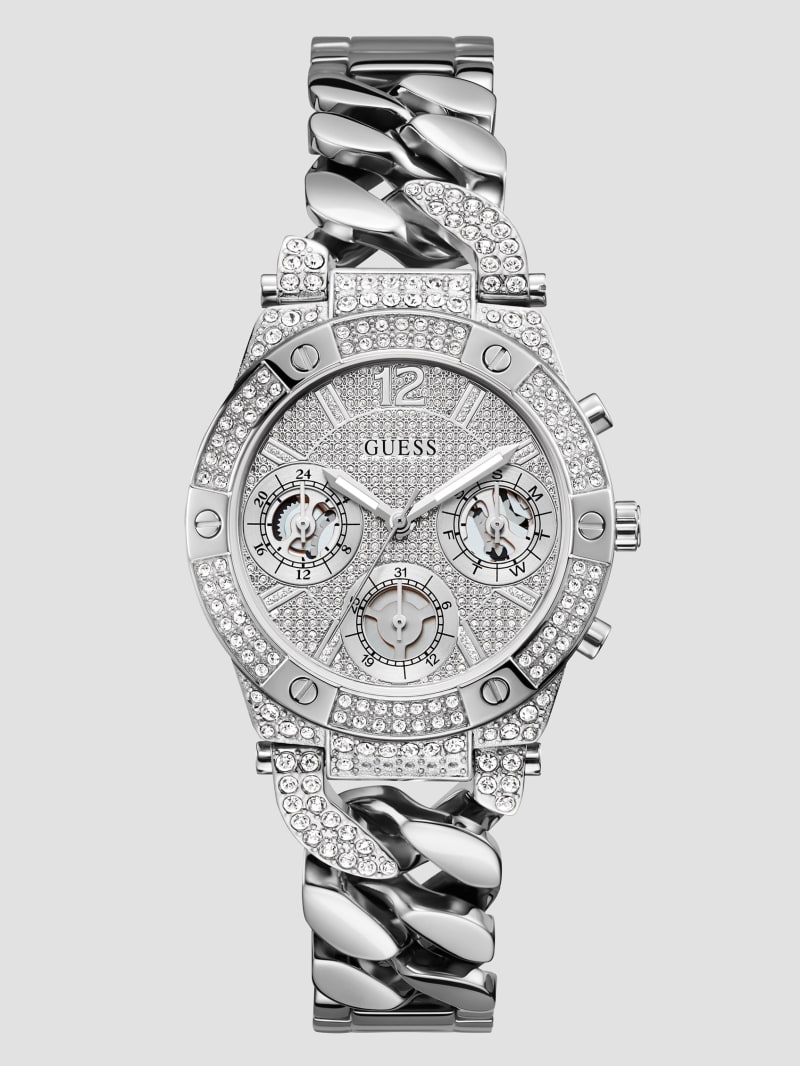 Guess Baroness Silver-Tone Multifunction Watch - Silver