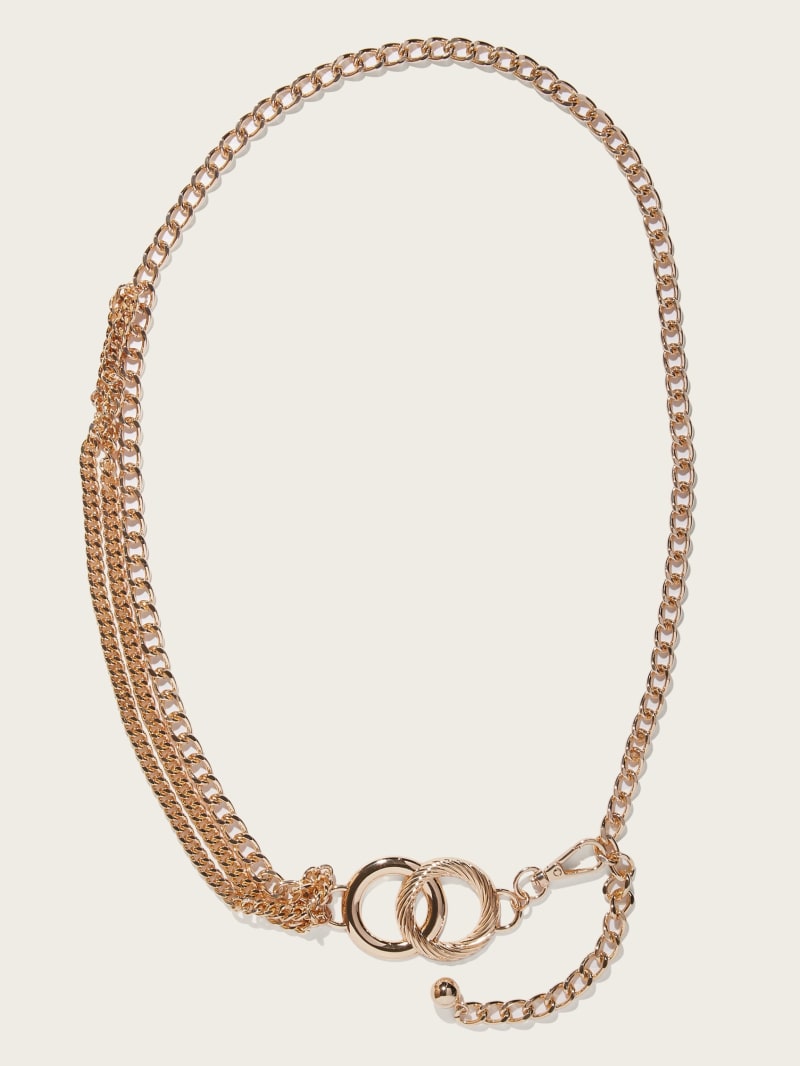 Guess Gold-Tone O-Ring Chain Belt - Silver/Gold