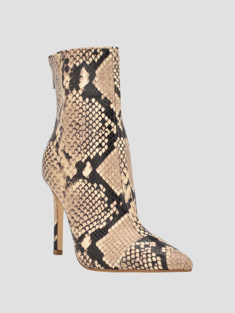 Guess Simone Zip-Up Heel Booties - Medium Natural 101 Guess Simone Zip-Up Heel Booties - Medium Natural 101