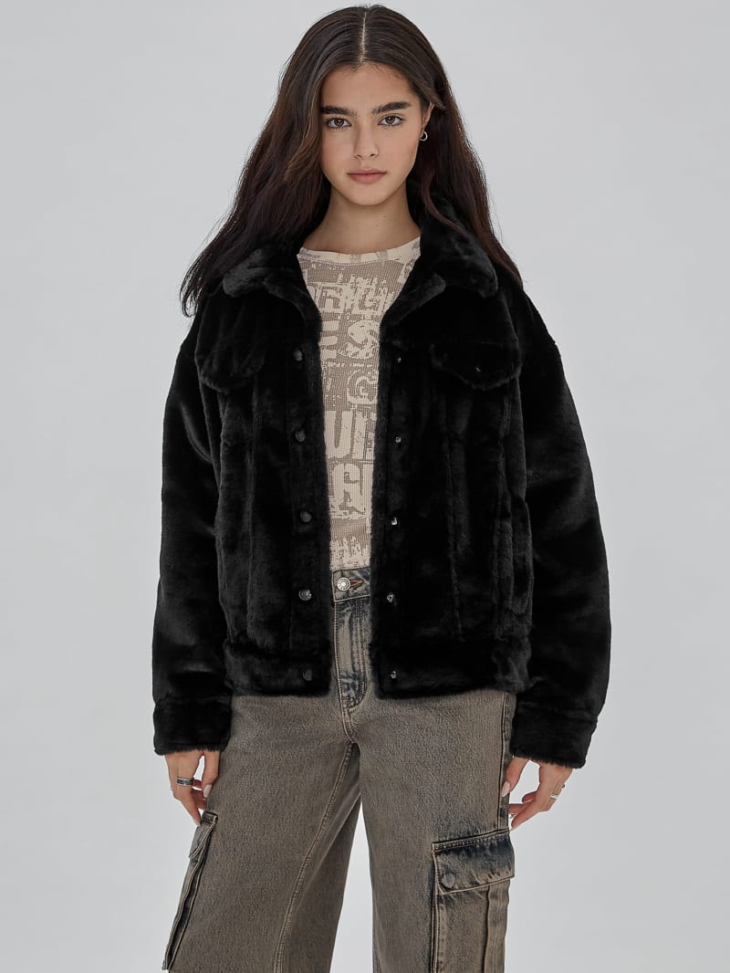 Guess GUESS Originals Oversized Fur Jacket - Black