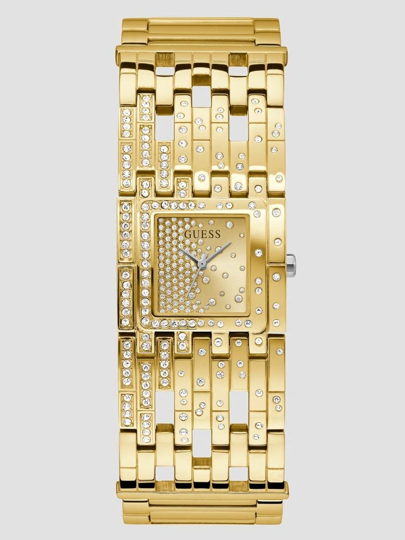Guess Gold-Tone and Crystals Bangle Watch - Gold