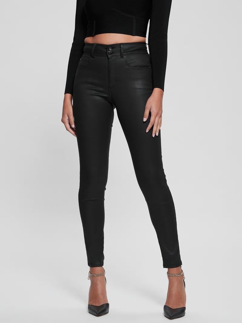 Guess High-Rise Shape Up Jeans - Coated Black