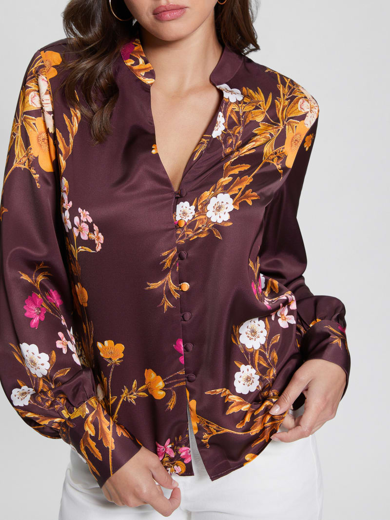 Guess Eco Rita Satin Shirt - Bountiful Print