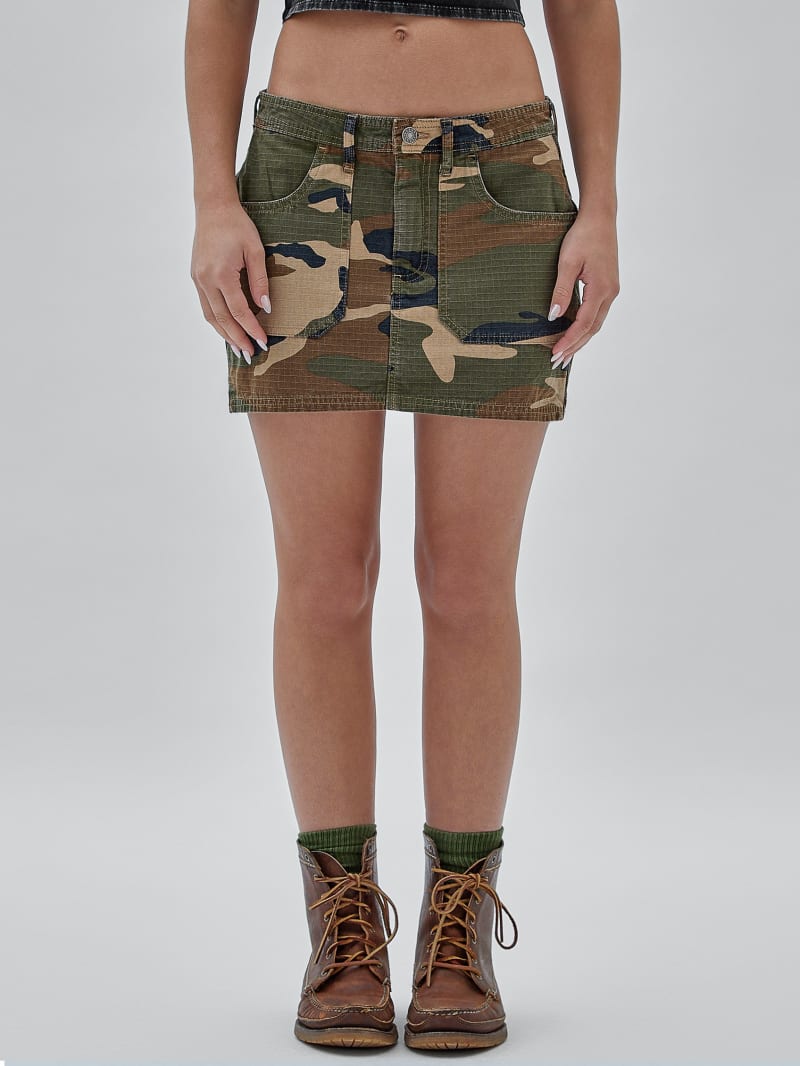 Guess GUESS Originals Zip Camo Mini Skirt - Surplus Camo