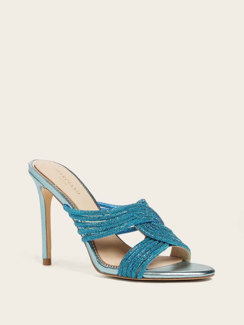 Guess Rhinestone Strappy Heel - Mid Blue