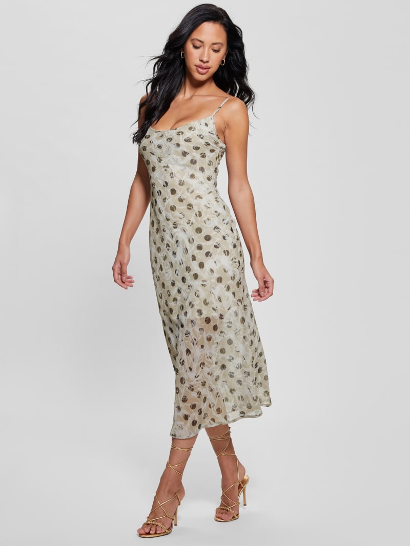 Guess Akilina Printed Midi Dress - Sandy Polka Dots