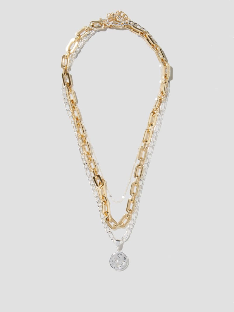 Guess Layered Mixed Chain Necklace - No Description