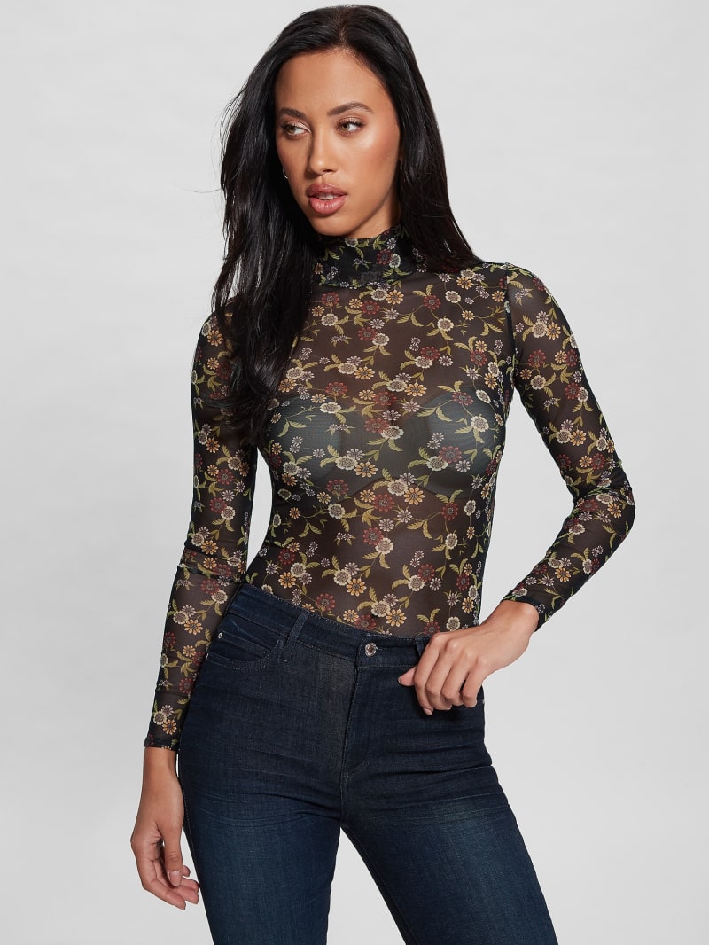 Guess Eco Kamaria Printed Top - Night Blooms Print