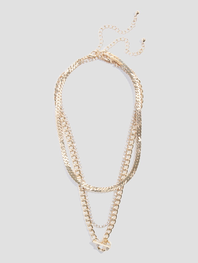 Guess Multi-Tone Layered Toggle Necklace - Gold