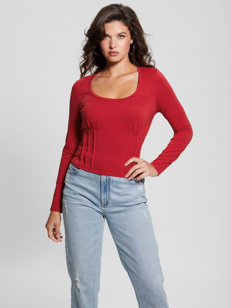 Guess Karmen Corset Tee - Chili Red