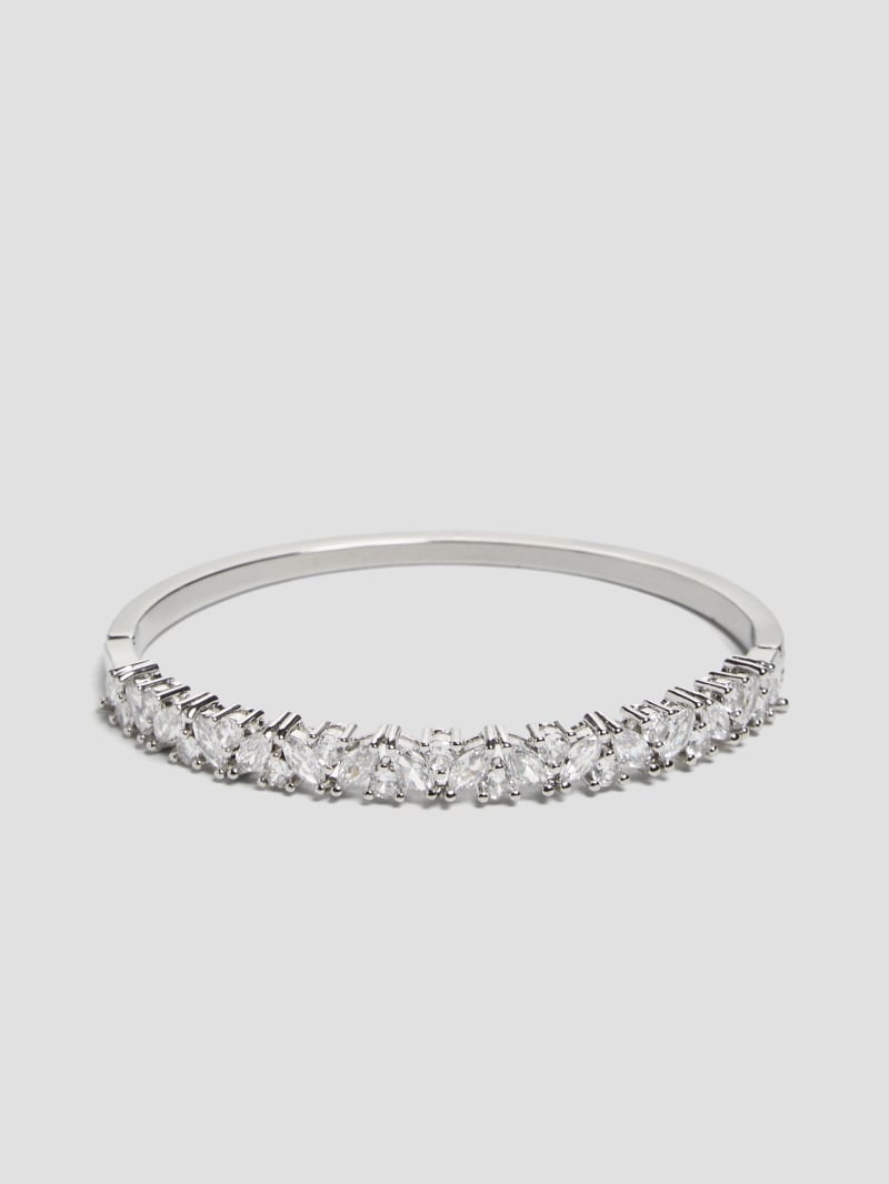 Guess Silver-Tone Cubic Zirconia Bangle - Silver