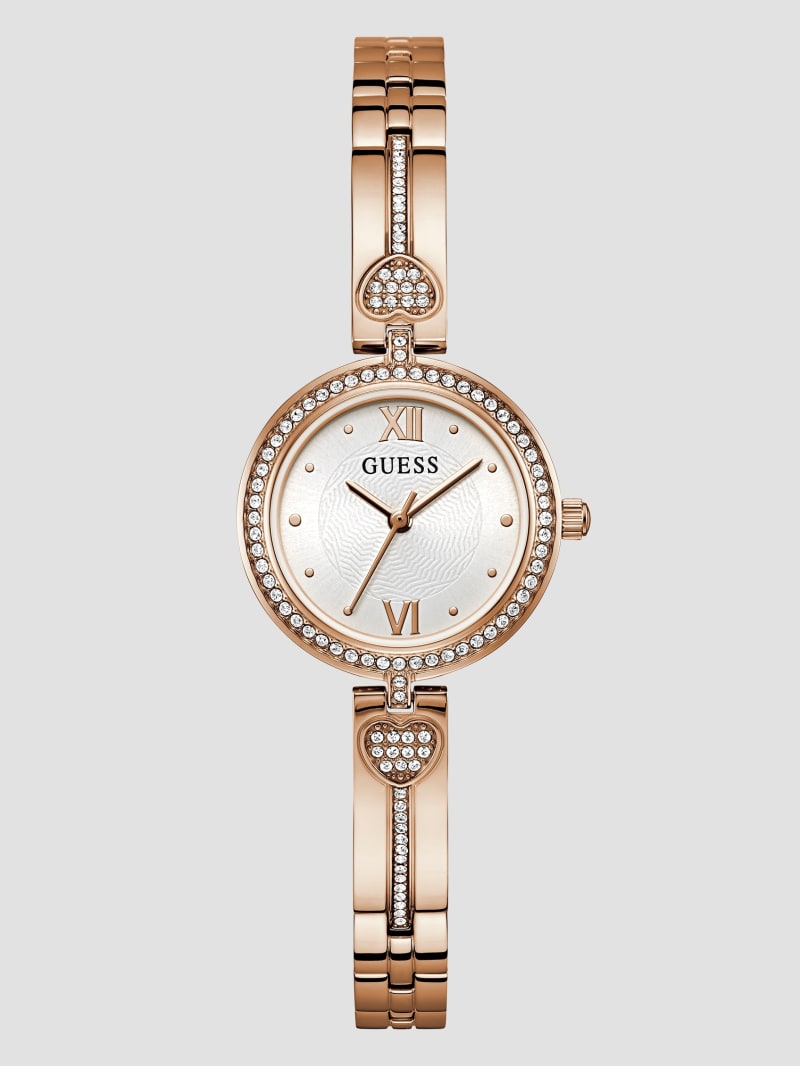 Guess Rose Gold-Tone Analog Watch - Silver