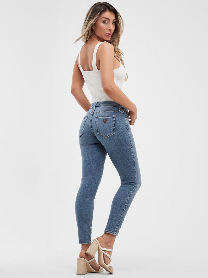 Guess Eco Power Curvy Mid-Rise Skinny Jeans - Karma Wash