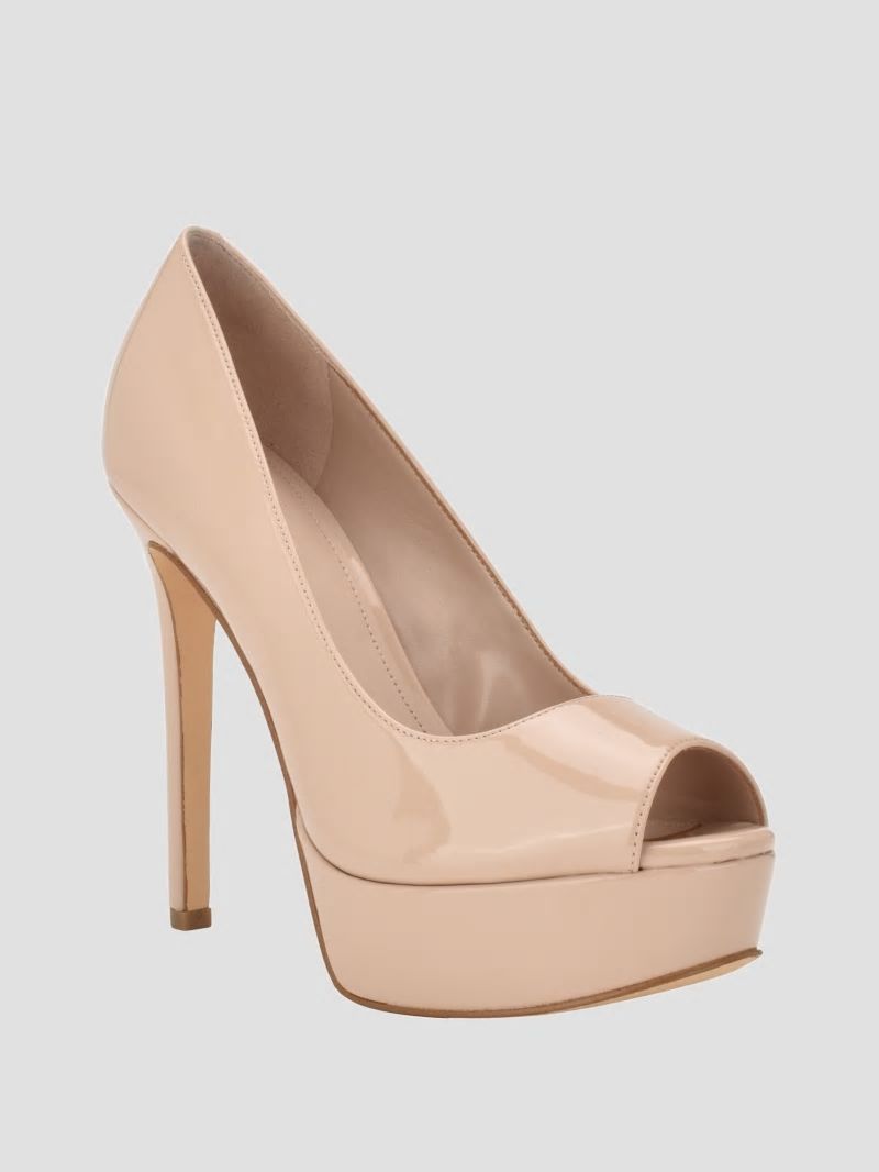 Guess Cacei Peep-Toe Stiletto Heels - Light Natural 110