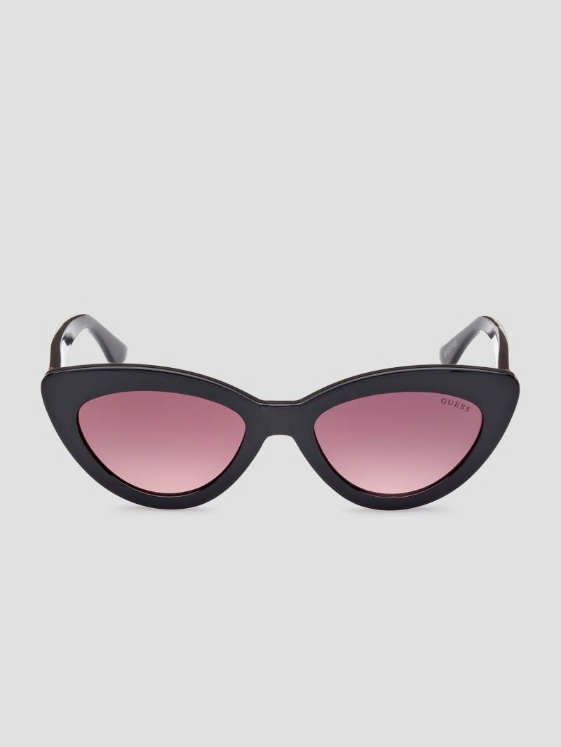 Guess Kenzie Plastic Cat-Eye Sunglasses - Black