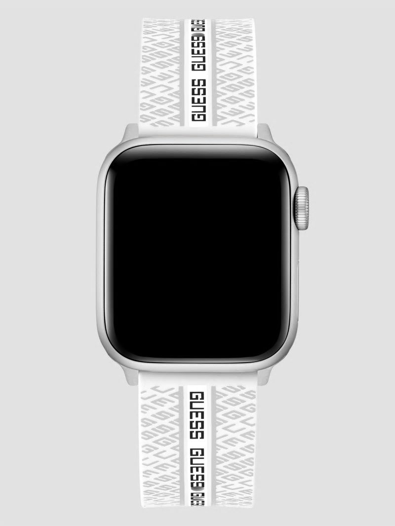 Guess Signature White Silicone 38-40 mm Band for Apple Watch® - White Multi